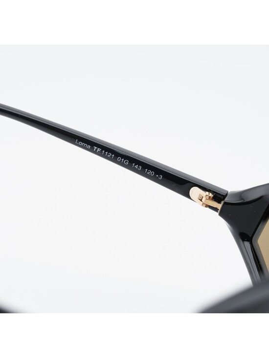 Tom Ford Lorna FT1121 01G Sunglasses Shiny Black Shield Frame, Brown Lenses main image 4